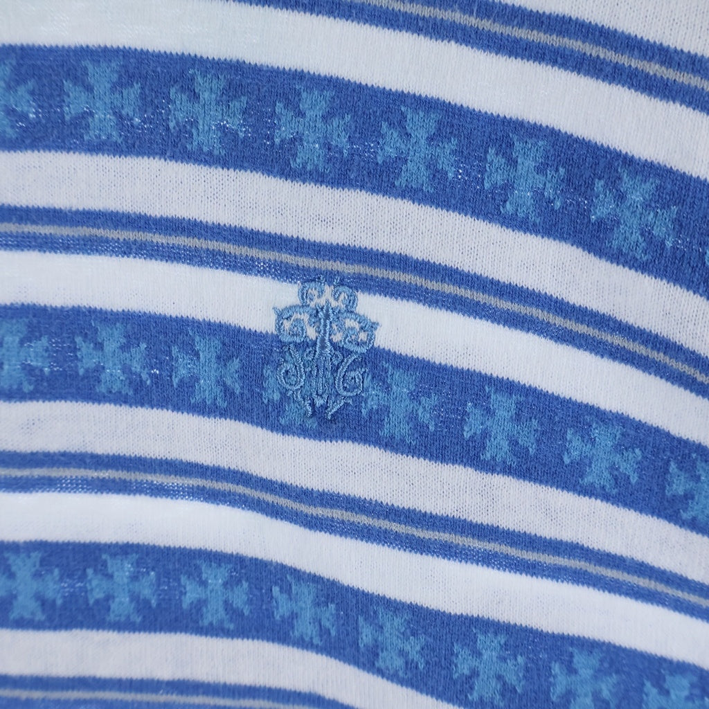 CHROME HEARTS(クロムハーツ) Y NOT Stripe ストライプTシャツ ブルー/ホワイト