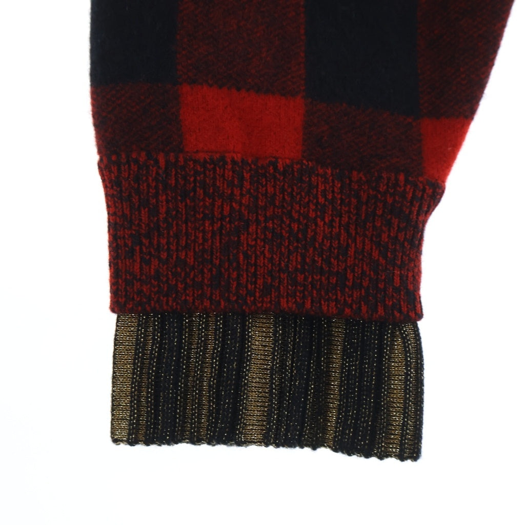 LOUIS VUITTON(ルイヴィトン) 25AW RW252WB C88 ウール グラフィックチェック カーディガン レディース ブラック/レッド