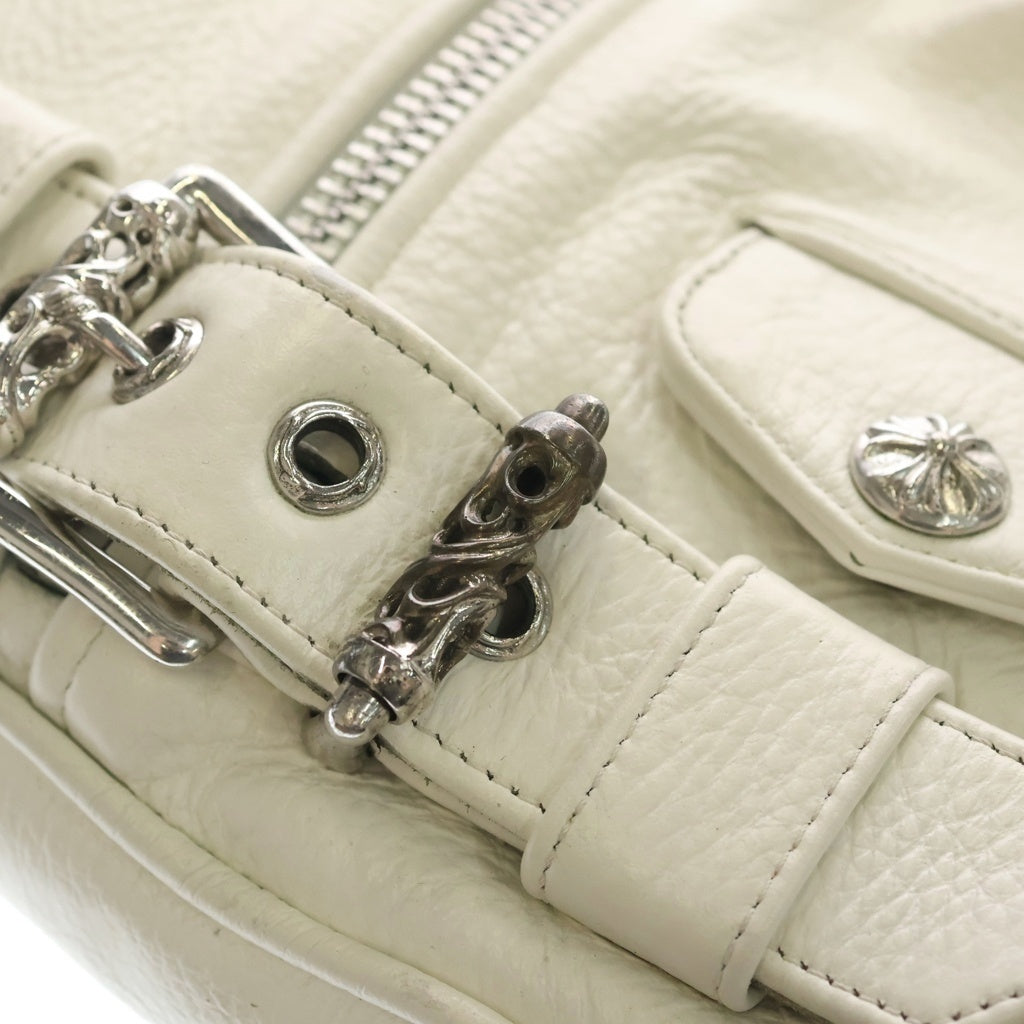 CHROME HEARTS(クロムハーツ) JJ DEAN SML レザーライダースハンドバッグ ホワイト