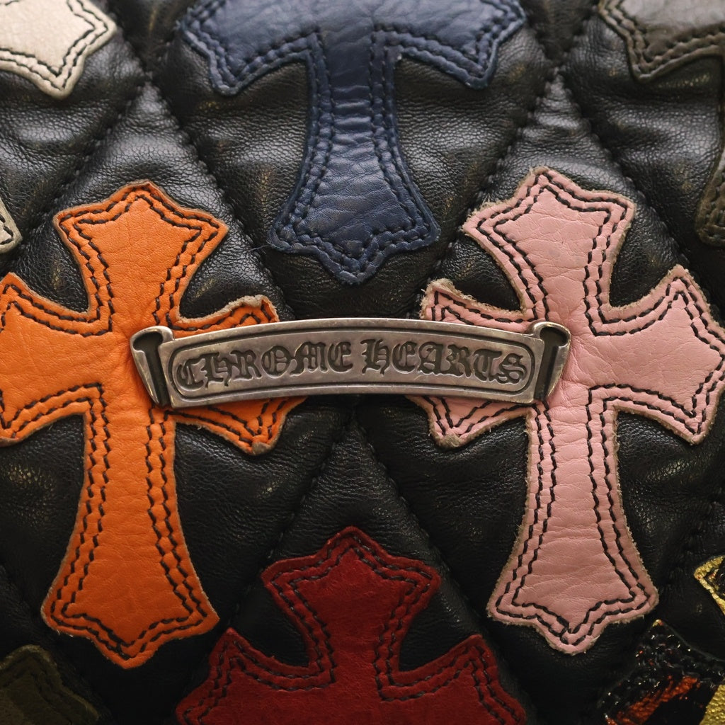 CHROME HEARTS(クロムハーツ) FS TOTE MULTI FSトート マルチクロスパッチ付きレザートートバッグ マルチ/ブラック