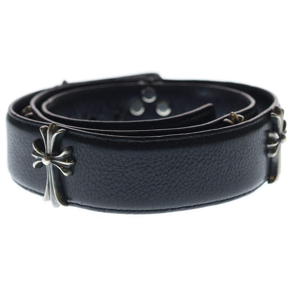 CHROME HEARTS(クロムハーツ) スモールCHクロス装飾ベルト ブラック/シルバー