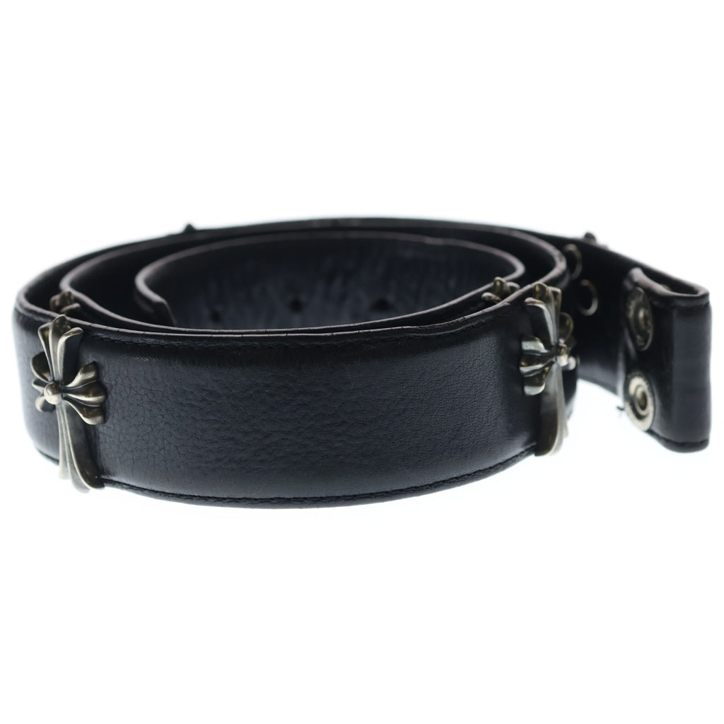 CHROME HEARTS(クロムハーツ) スモールCHクロス装飾ベルト ブラック/シルバー