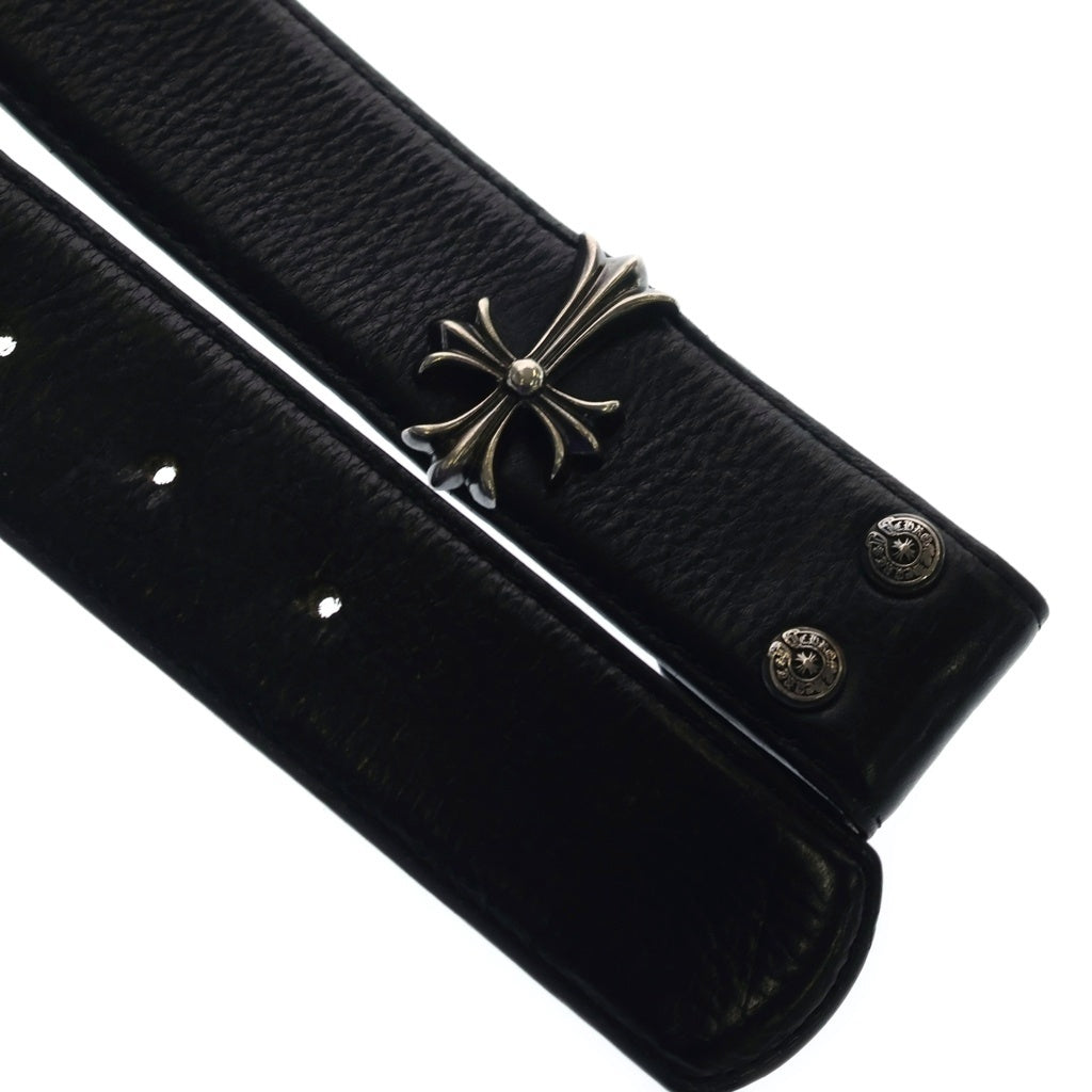 CHROME HEARTS(クロムハーツ) スモールCHクロス装飾ベルト ブラック/シルバー