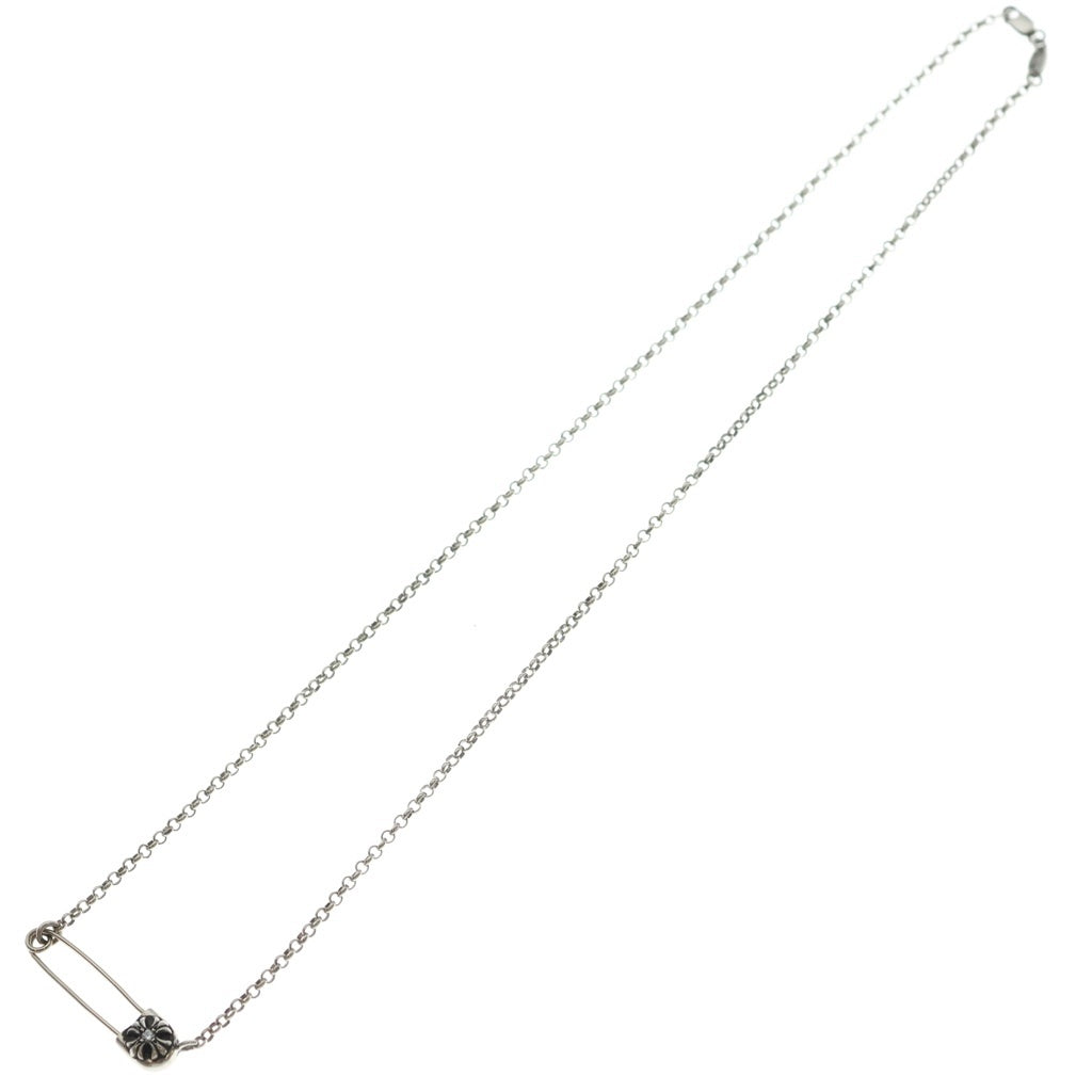 CHROME HEARTS(クロムハーツ) SAFETY PIN R20 1DIAセーフティピンロールチェーン 1ダイヤシルバーネックレス