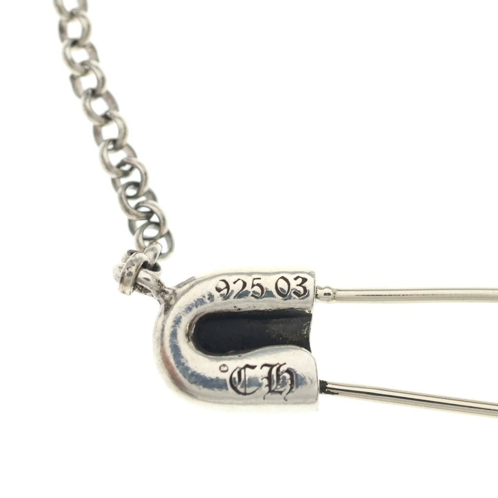 CHROME HEARTS(クロムハーツ) SAFETY PIN R20 1DIAセーフティピンロールチェーン 1ダイヤシルバーネックレス