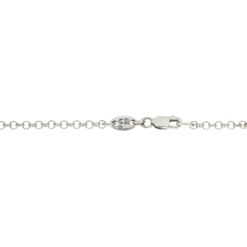 CHROME HEARTS(クロムハーツ) SAFETY PIN R20 1DIAセーフティピンロールチェーン 1ダイヤシルバーネックレス