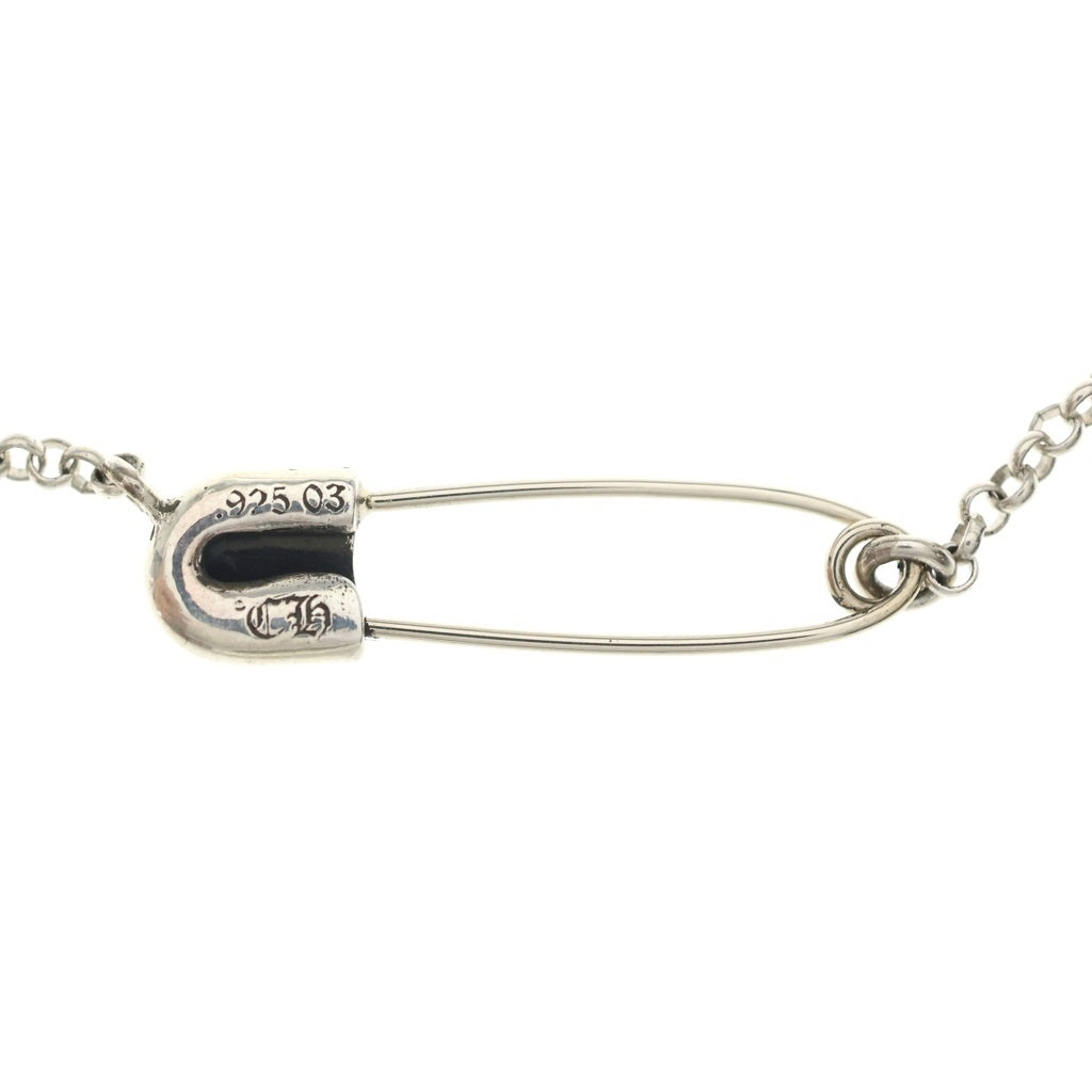 CHROME HEARTS(クロムハーツ) SAFETY PIN R20 1DIAセーフティピンロールチェーン 1ダイヤシルバーネックレス