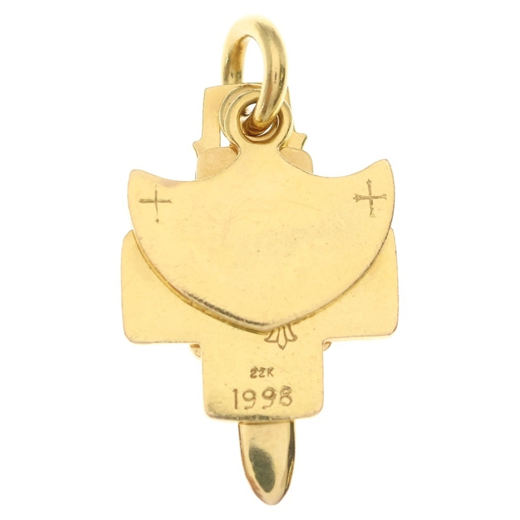 CHROME HEARTS(クロムハーツ) 22K 3TRINKETS P D 22Kスリートリンケッツ PAVEダイヤ ゴールドネックレストップ