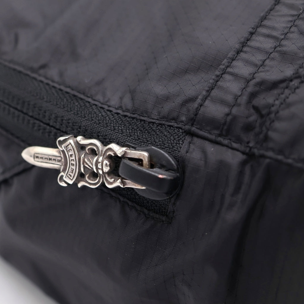 CHROME HEARTS(クロムハーツ) スクロールラベル付き ナイロン ルームシューズケース ブラック