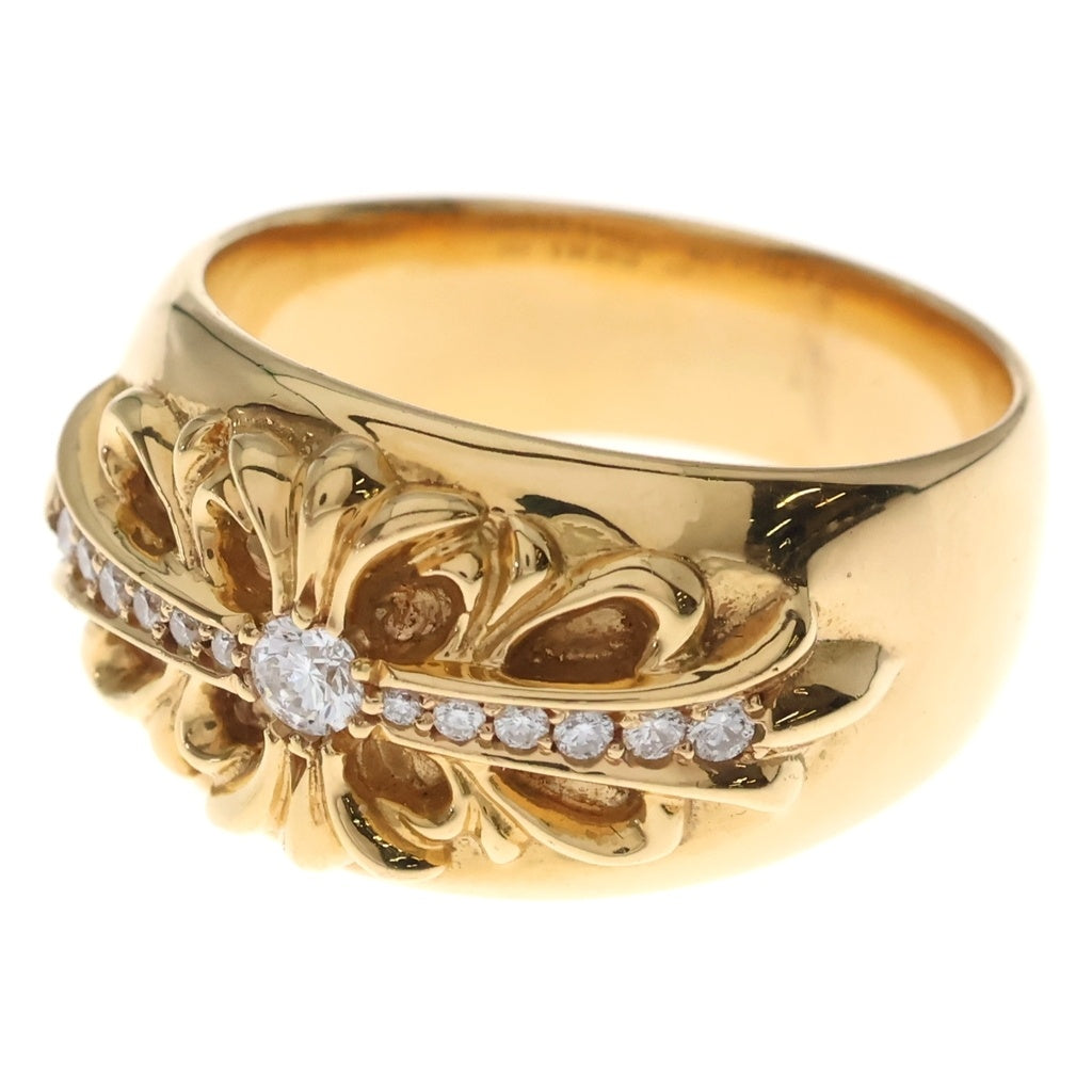 CHROME HEARTS(クロムハーツ) 22K FLRL CRS P D 22Kフローラルクロス PAVEダイヤ ゴールドリング