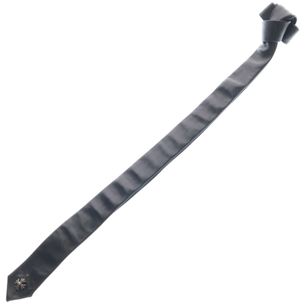 CHROME HEARTS(クロムハーツ) TIE NEK SKNNY LTHR レザーネクタイ CHプラスモチーフネクタイ ブラック
