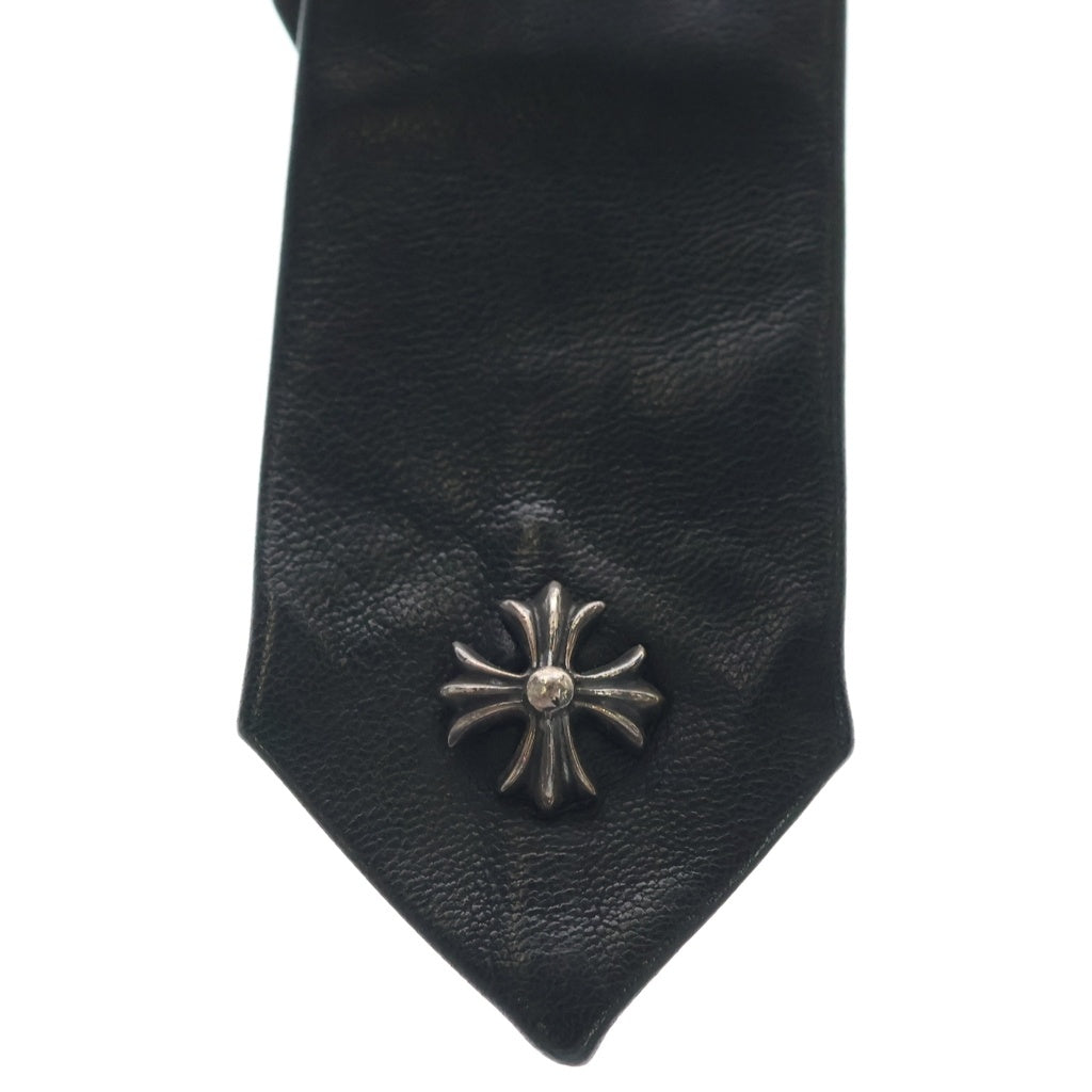 CHROME HEARTS(クロムハーツ) TIE NEK SKNNY LTHR レザーネクタイ CHプラスモチーフネクタイ ブラック