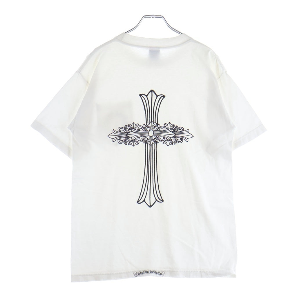CHROME HEARTS(クロムハーツ) OLD S/S TEE フローラルバックプリント クルーネック 半袖Tシャツ ホワイト
