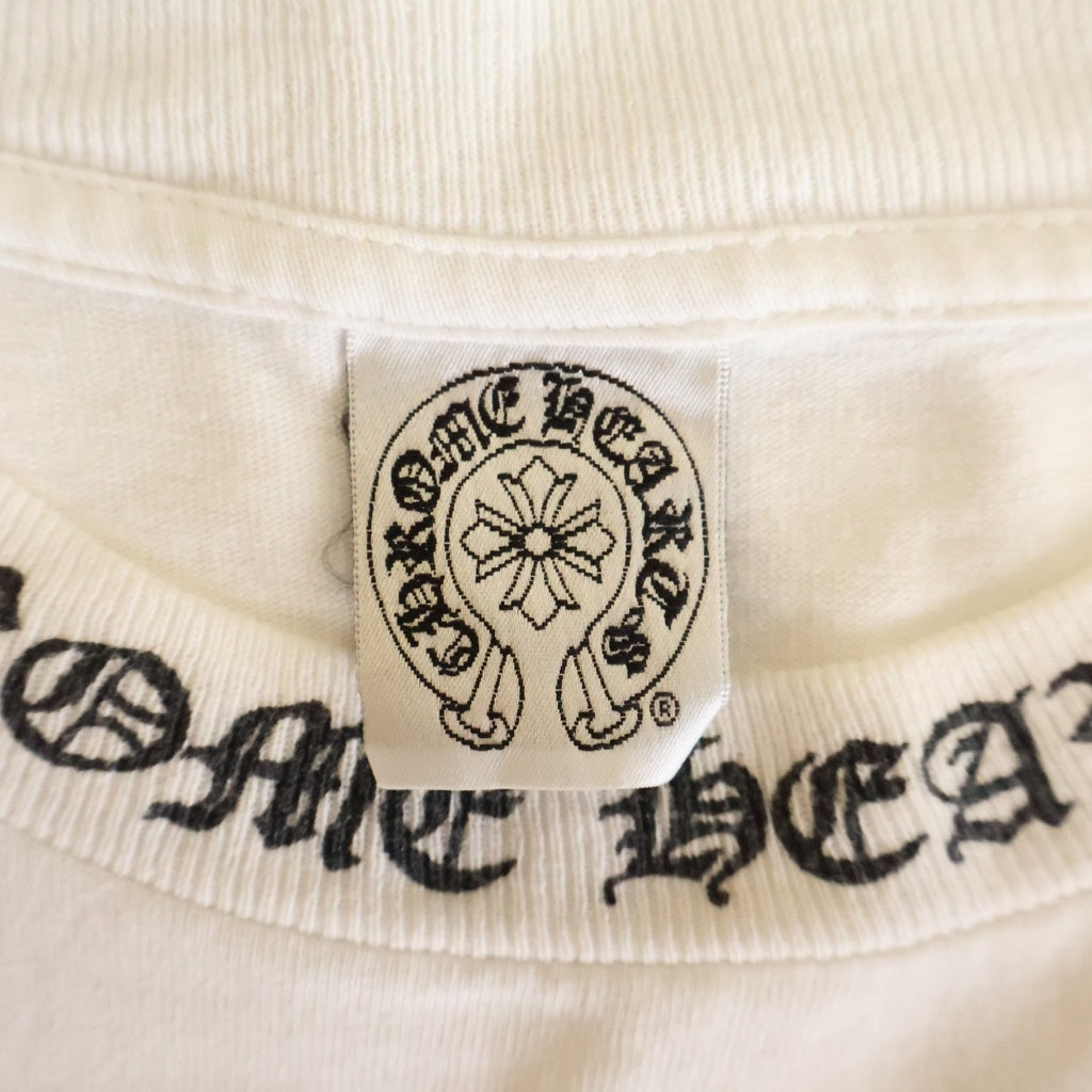 CHROME HEARTS(クロムハーツ) OLD S/S TEE フローラルバックプリント クルーネック 半袖Tシャツ ホワイト