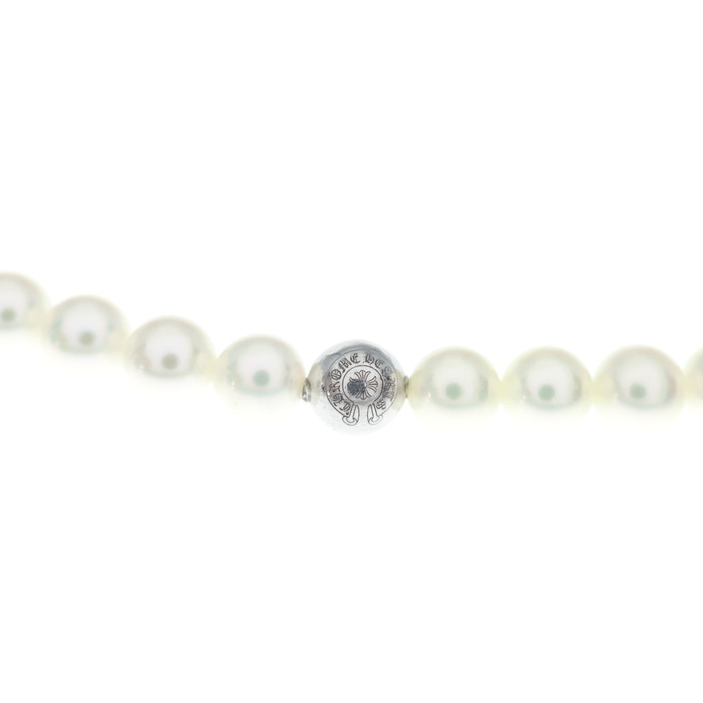 CHROME HEARTS(クロムハーツ) MIKIMOTO TNY CRSF P/D ミキモト タイニーファットクロスパールホワイトゴールドネックレス