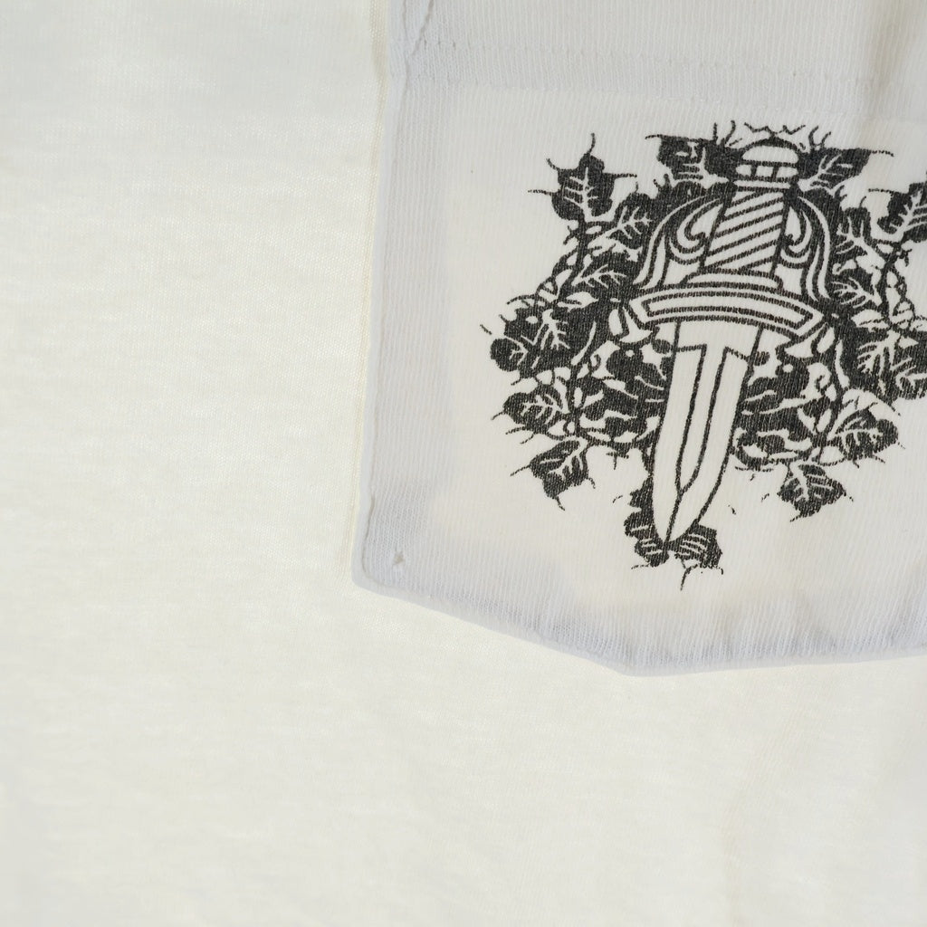 CHROME HEARTS(クロムハーツ) OLD S/S オールド ネックロゴ バックスクロールラベルプリント 半袖Tシャツカットソー ホワイト