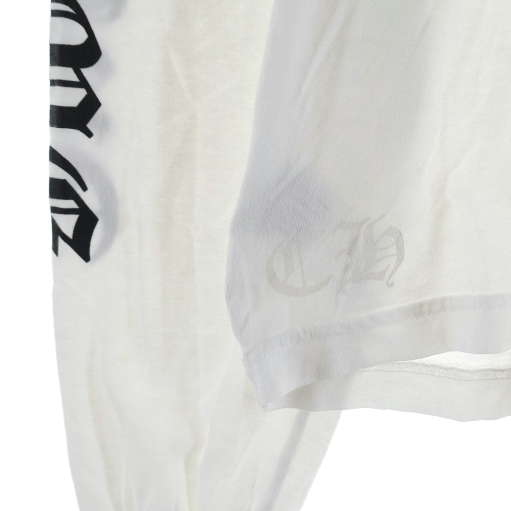 CHROME HEARTS(クロムハーツ) CH LS 1 ネックロゴ アームプリントクルーネック長袖Tシャツ ホワイト/ブラック