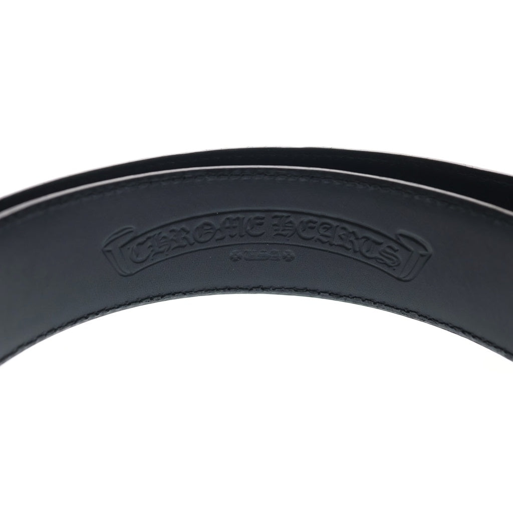 CHROME HEARTS(クロムハーツ) 1.5 STRAP 1.5インチ ホースシューリベッツ レザーベルトストラップ ブラック