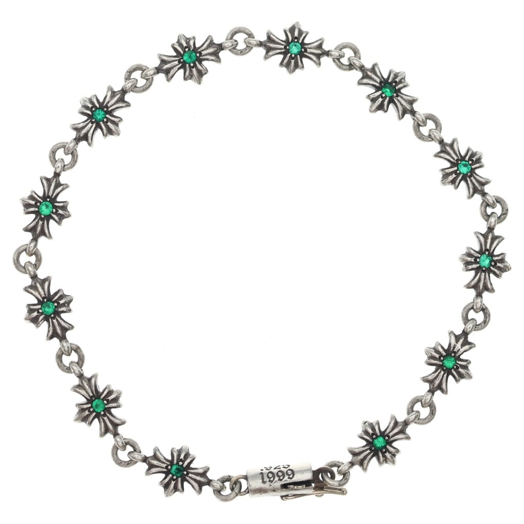CHROME HEARTS(クロムハーツ) TNY E CH PLS P EMRLD タイニーECHプラス PAVEエメラルド シルバーブレスレット