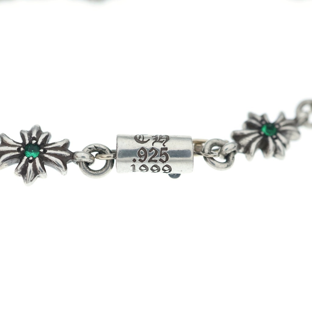 CHROME HEARTS(クロムハーツ) TNY E CH PLS P EMRLD タイニーECHプラス PAVEエメラルド シルバーブレスレット
