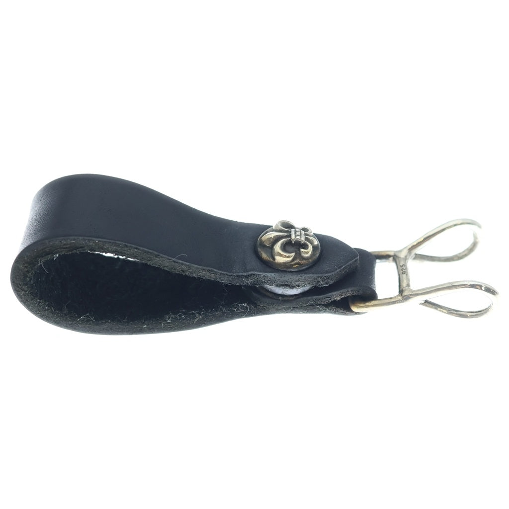 CHROME HEARTS(クロムハーツ) BELT LOOP BSフレアボタンレザーベルトループ シルバー/ブラック BCA401