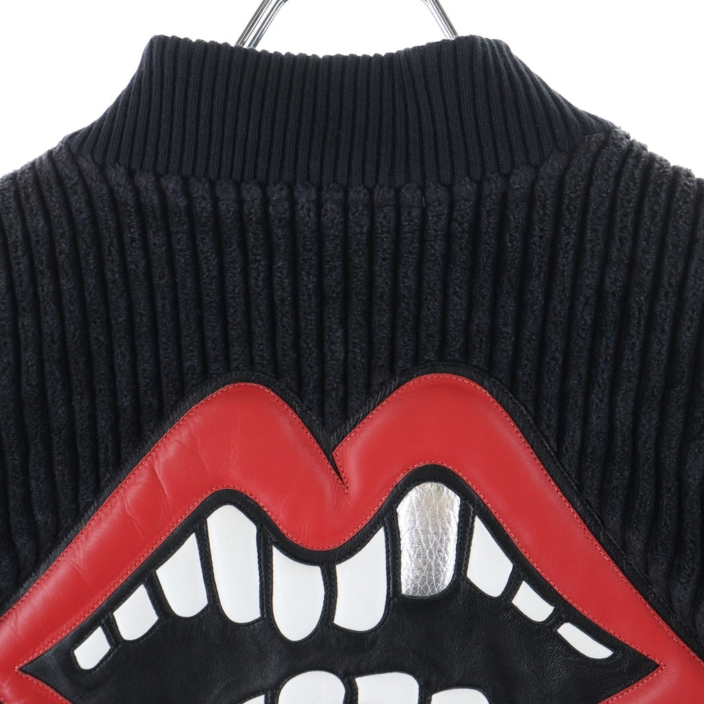 CHROME HEARTS(クロムハーツ) ×MATTY BOY PPO LETTERMAN マッティボーイ レターマン CHマルチレザーパッチコーデュロイレザースリーブブルゾン ブラック/レッド