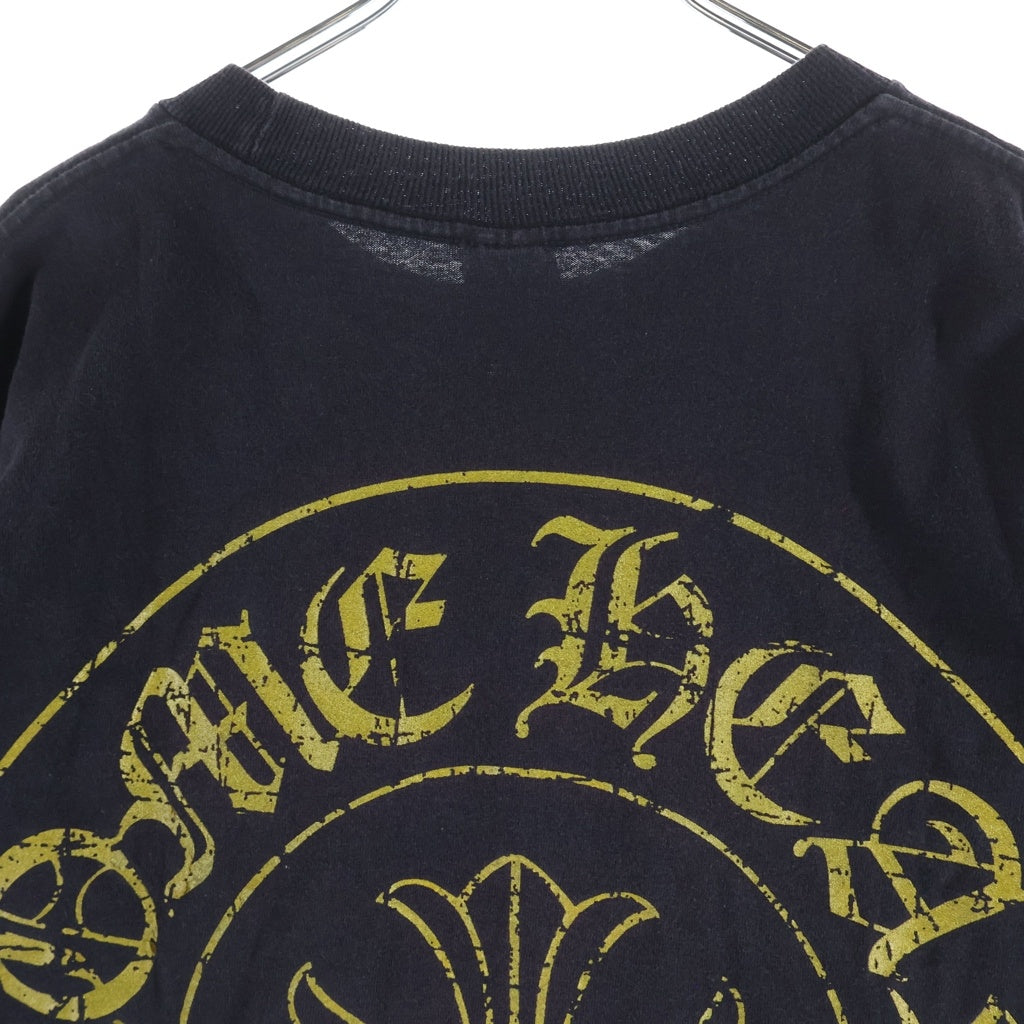 CHROME HEARTS(クロムハーツ) OLD CHプラス バックホースシュープリント 半袖Tシャツ カットソー ブラック