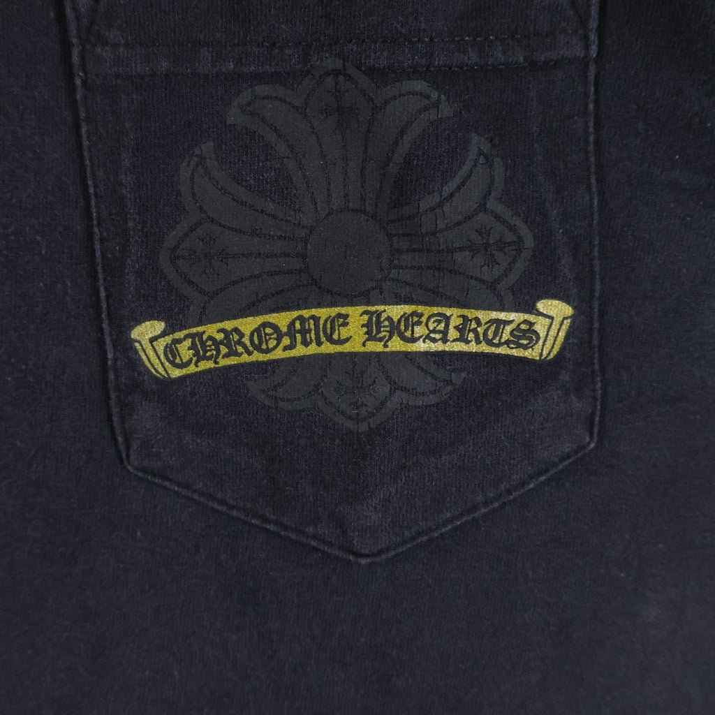 CHROME HEARTS(クロムハーツ) OLD CHプラス バックホースシュープリント 半袖Tシャツ カットソー ブラック
