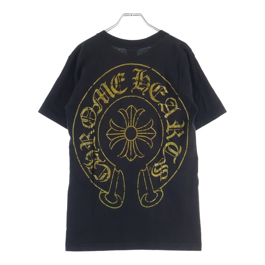CHROME HEARTS(クロムハーツ) OLD CHプラス バックホースシュープリント 半袖Tシャツ カットソー ブラック