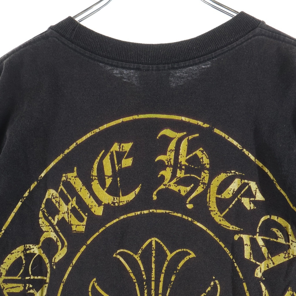 CHROME HEARTS(クロムハーツ) OLD CHプラス バックホースシュープリント 半袖Tシャツ カットソー ブラック