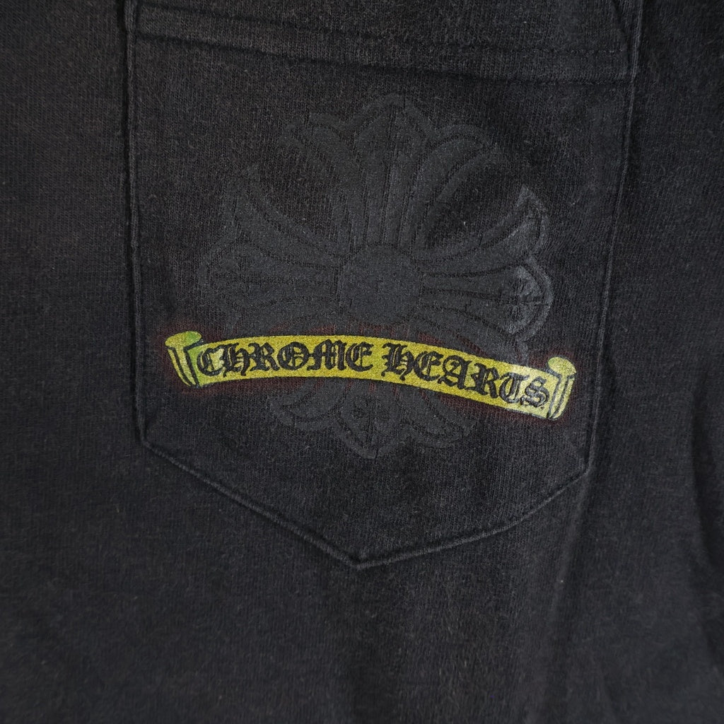 CHROME HEARTS(クロムハーツ) OLD CHプラス バックホースシュープリント 半袖Tシャツ カットソー ブラック