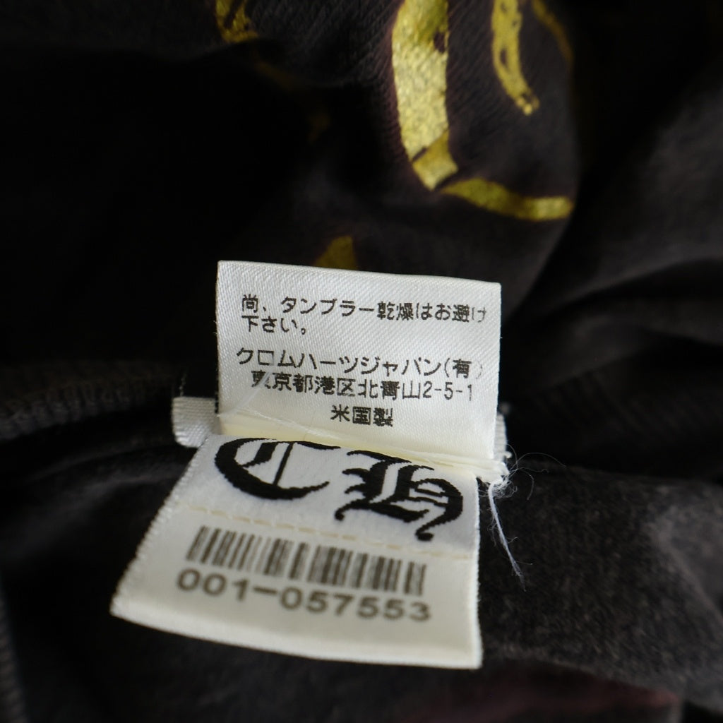 CHROME HEARTS(クロムハーツ) OLD CHプラス バックホースシュープリント 半袖Tシャツ カットソー ブラック