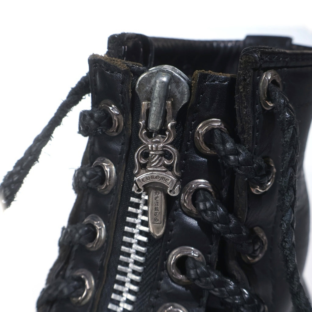 CHROME HEARTS(クロムハーツ) FIREMAN ファイヤーマン センターダガージップレースアップレザーブーツ