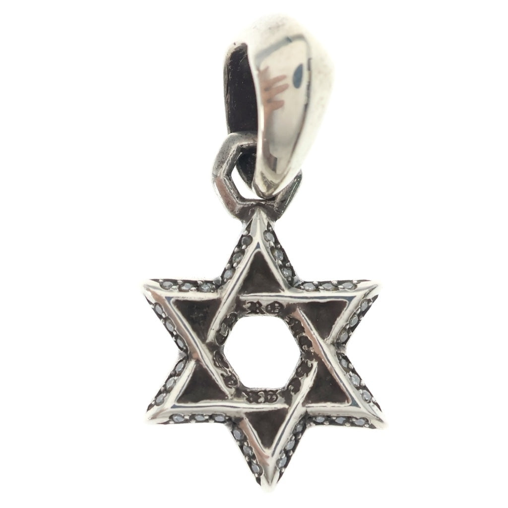 CHROME HEARTS(クロムハーツ) STAR OF DAVID CHARM P D スターオブダビデチャーム PAVEダイヤ シルバーネックレストップ