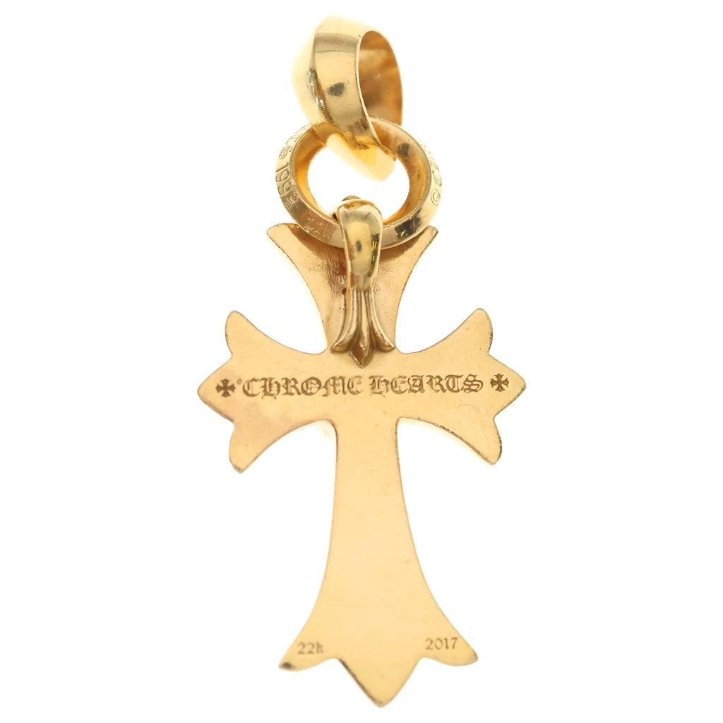 CHROME HEARTS(クロムハーツ) 22K CH CRS HRT P DIA W BALE スモールCHクロスハート PAVEダイヤ ゴールドネックレストップ