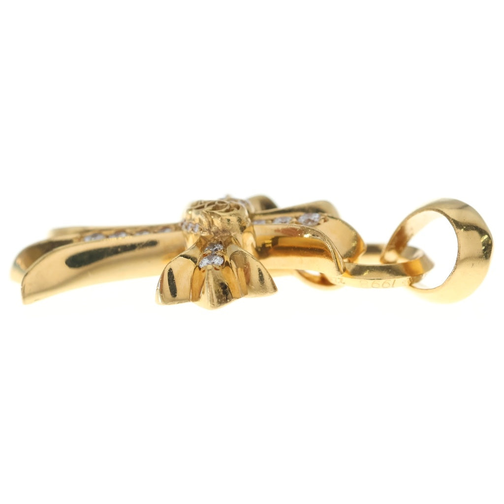 CHROME HEARTS(クロムハーツ) 22K CH CRS HRT P DIA W BALE スモールCHクロスハート PAVEダイヤ ゴールドネックレストップ