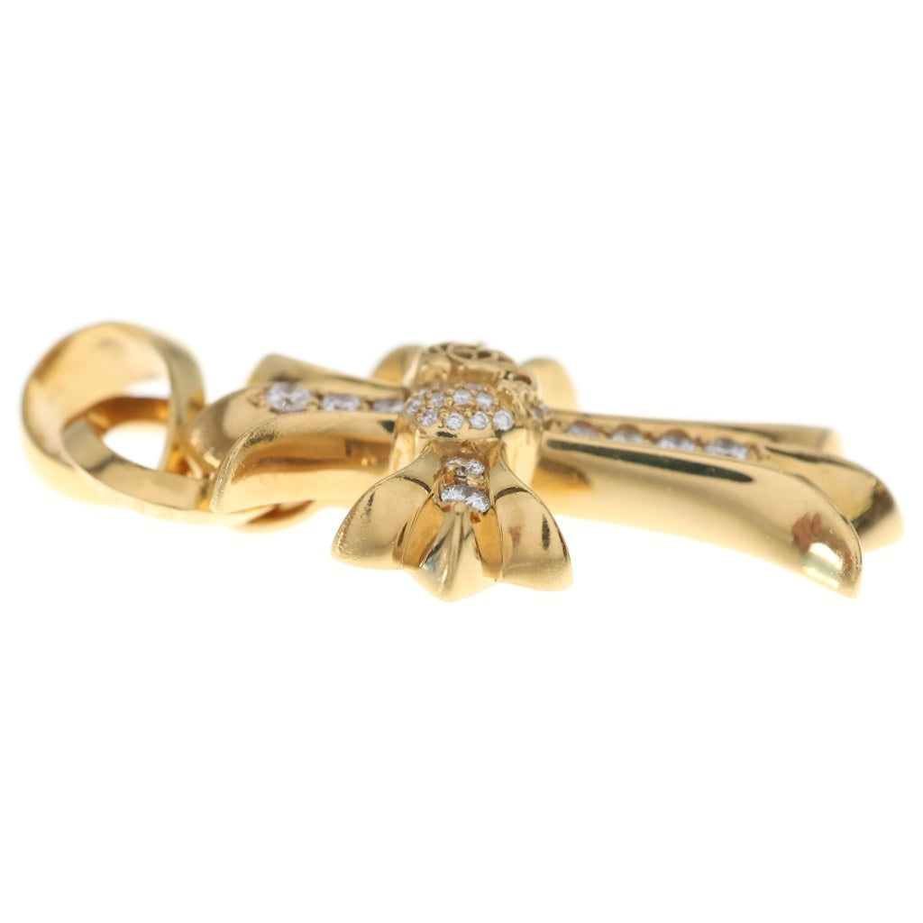 CHROME HEARTS(クロムハーツ) 22K CH CRS HRT P DIA W BALE スモールCHクロスハート PAVEダイヤ ゴールドネックレストップ