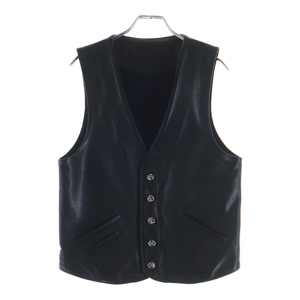 CHROME HEARTS(クロムハーツ) 5BTN VEST 5ボタンレザーベスト ブラック
