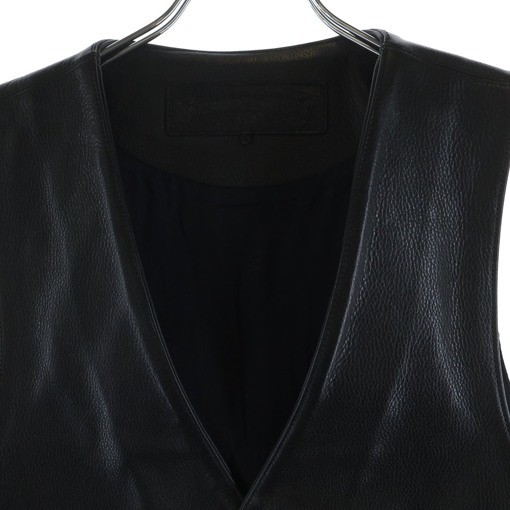 CHROME HEARTS(クロムハーツ) 5BTN VEST 5ボタンレザーベスト ブラック