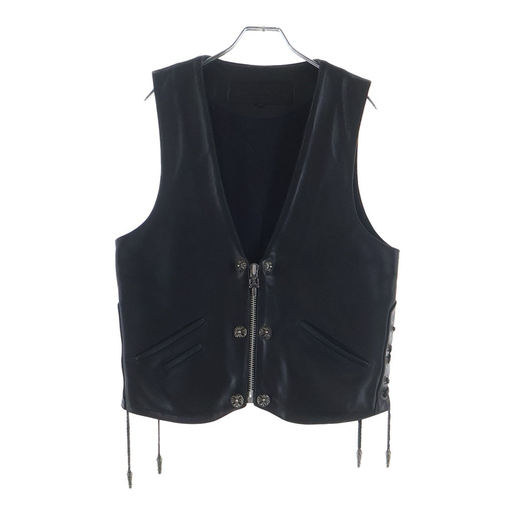 CHROME HEARTS(クロムハーツ) 6BTN ZIP FRNT VEST 6ボタンダガージップレザーベスト