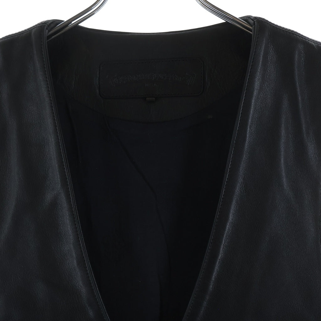 CHROME HEARTS(クロムハーツ) 6BTN ZIP FRNT VEST 6ボタンダガージップレザーベスト