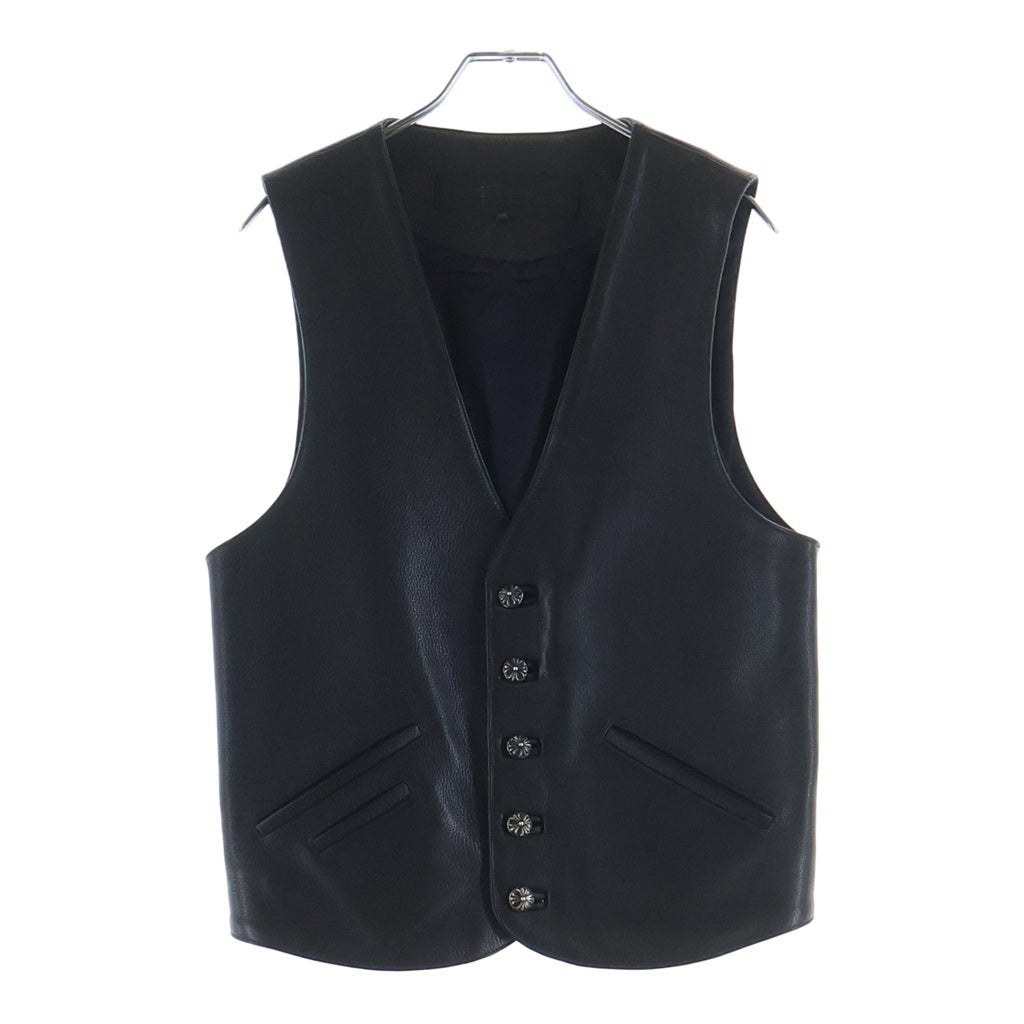 CHROME HEARTS(クロムハーツ) 5BTN VEST 5ボタンレザーベスト ブラック
