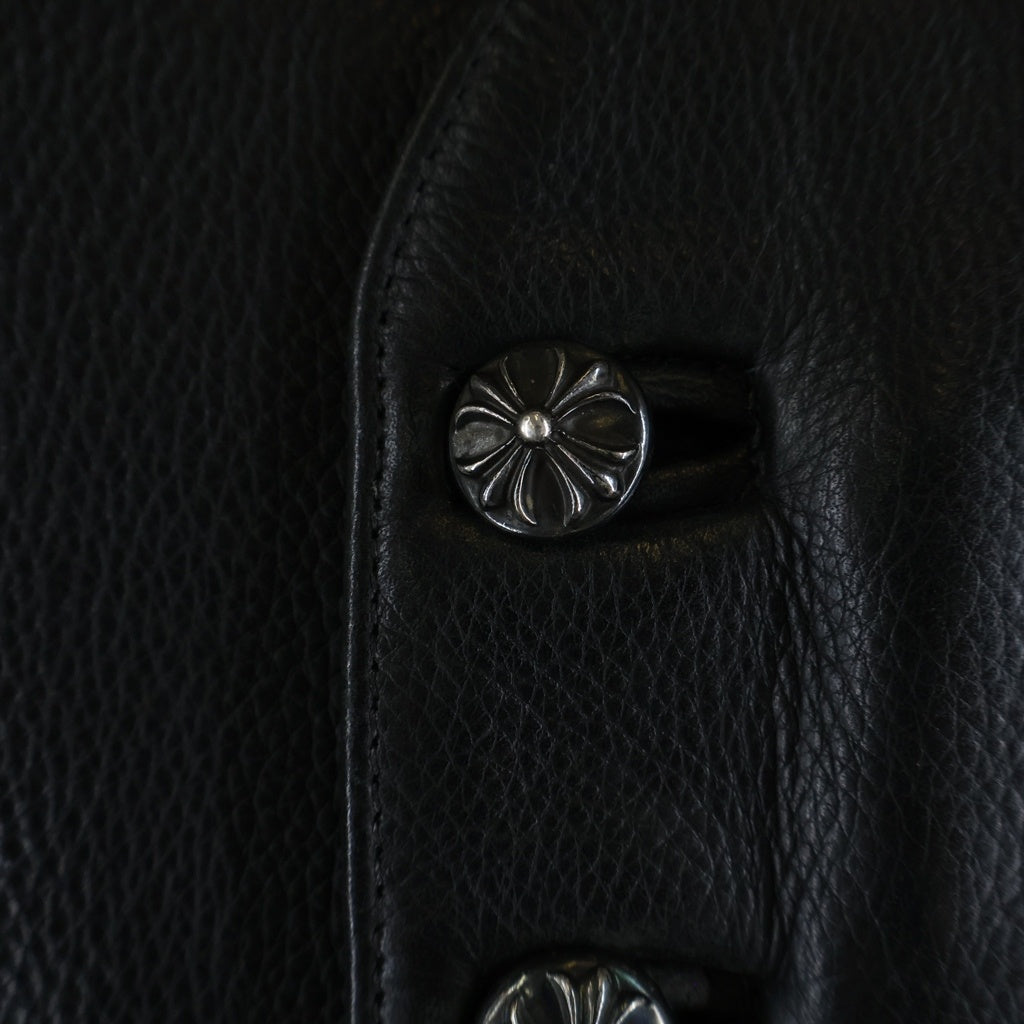 CHROME HEARTS(クロムハーツ) 5BTN VEST 5ボタンレザーベスト ブラック