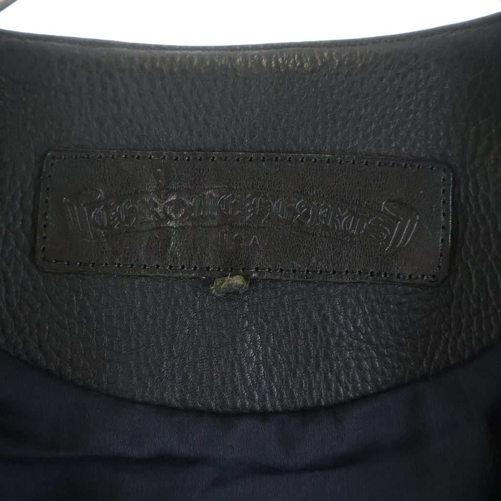 CHROME HEARTS(クロムハーツ) 5BTN VEST 5ボタンレザーベスト ブラック