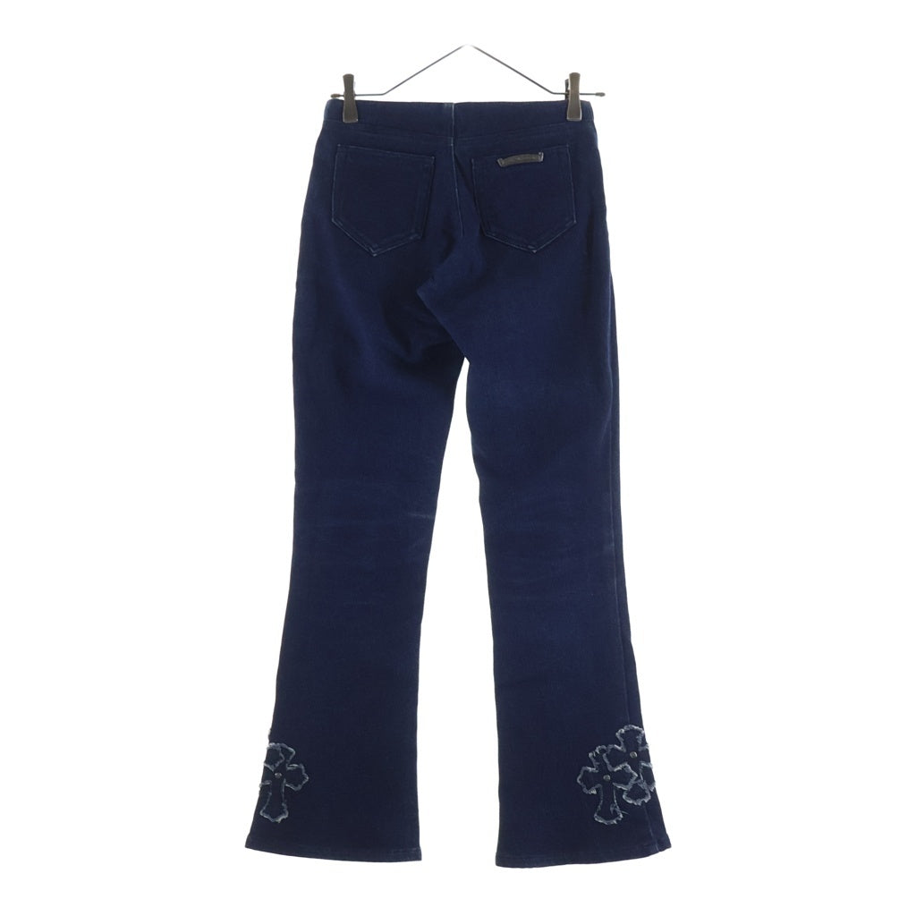 CHROME HEARTS(クロムハーツ) CRS BTN CROSS PATCH DENIM PANTS クロスパッチ付き クロスボールボタン スクロールラベル ボタンフライデニムパンツ インディゴ
