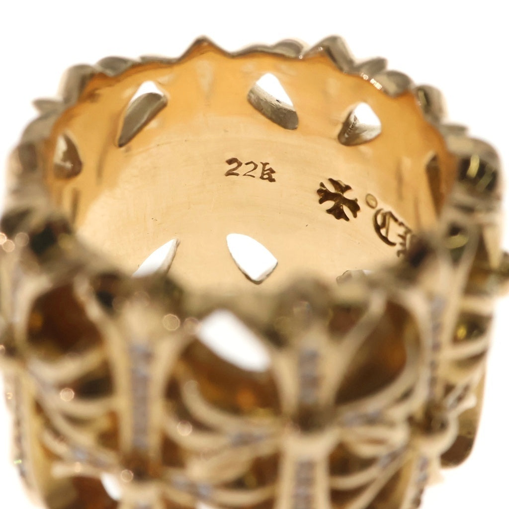 CHROME HEARTS(クロムハーツ) 22K CEMETERY セメタリークロス PAVEダイヤゴールドリング