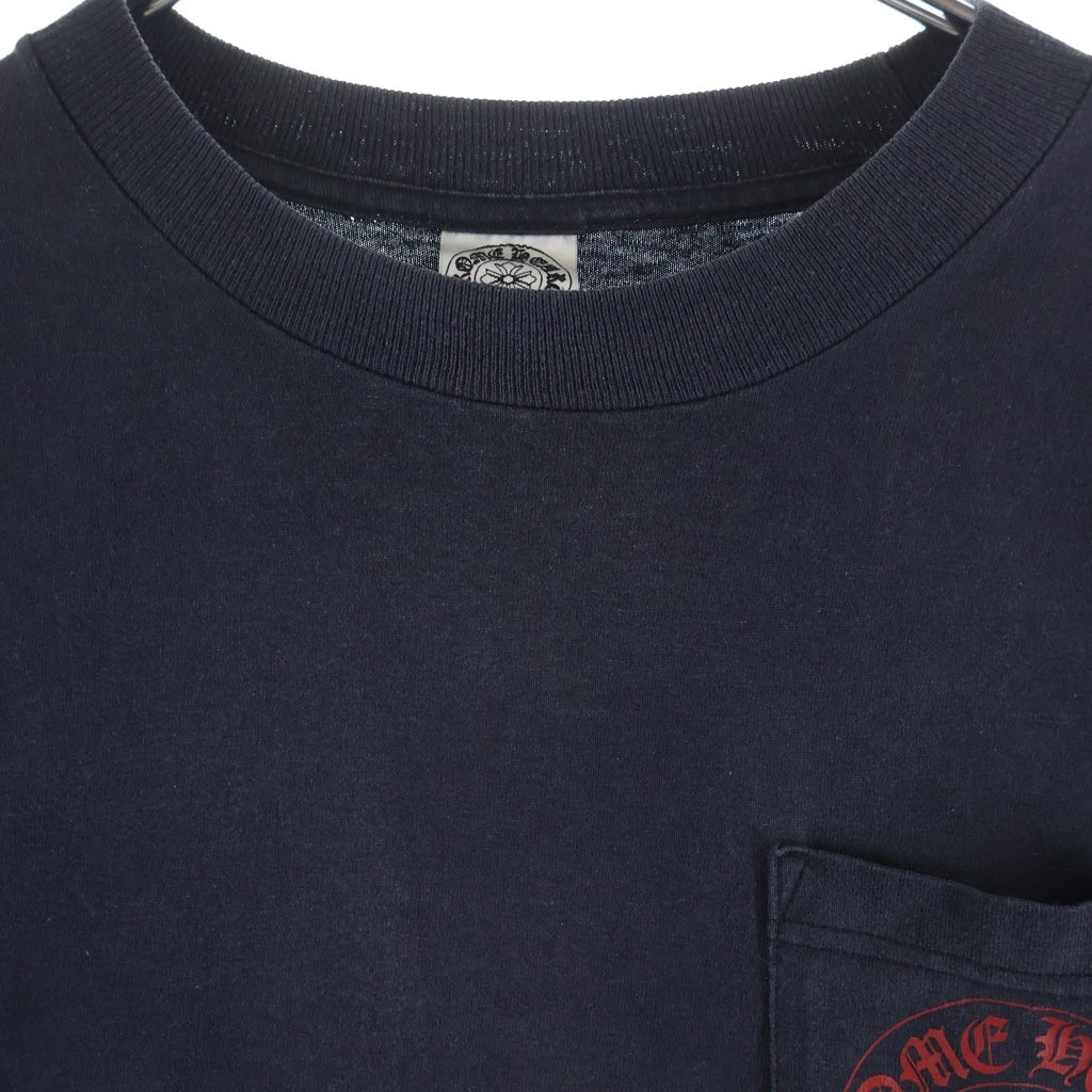 CHROME HEARTS(クロムハーツ) OLD オールド袖フローラル ホースシュープリント 長袖Tシャツカットソー ブラック/レッド
