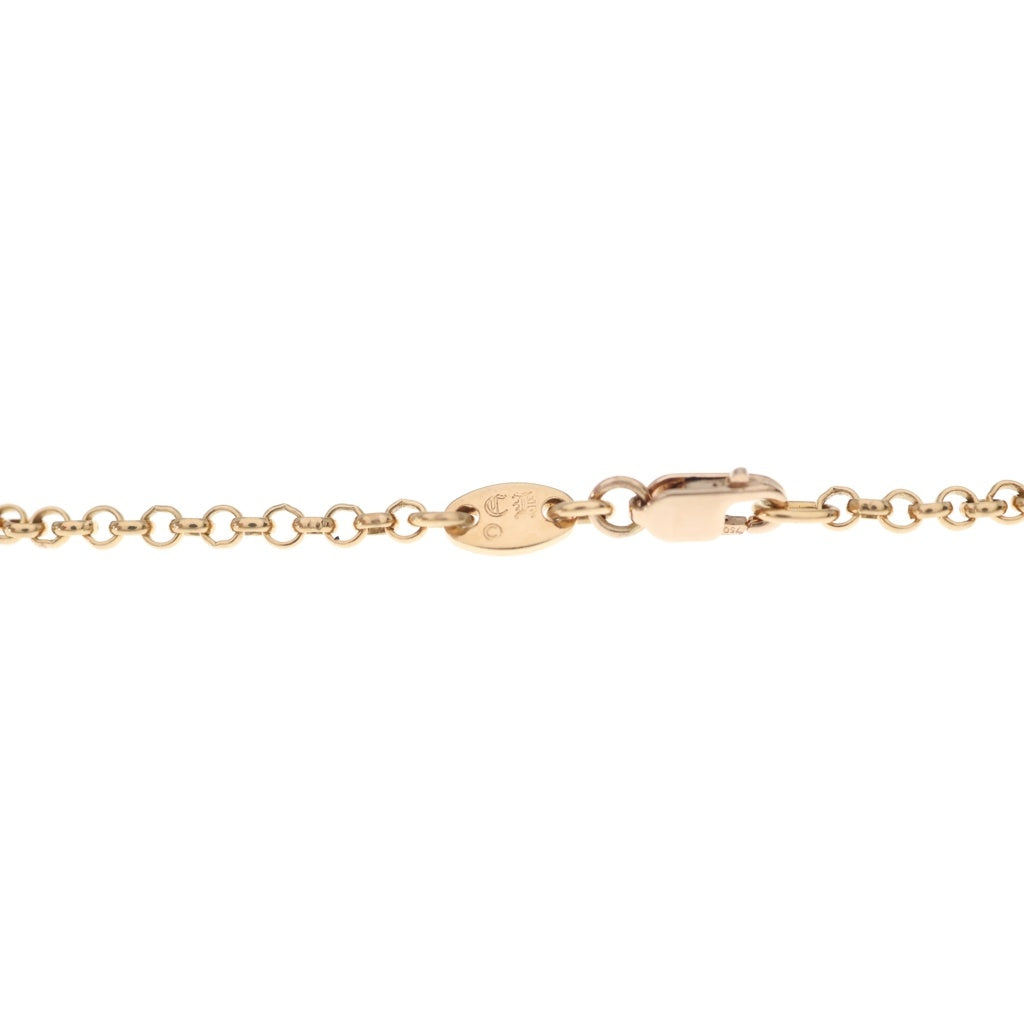 CHROME HEARTS(クロムハーツ) 22K SAFETY PIN R18 1EMRLDセーフティピンロールチェーン エメラルド ゴールドネックレス ‐