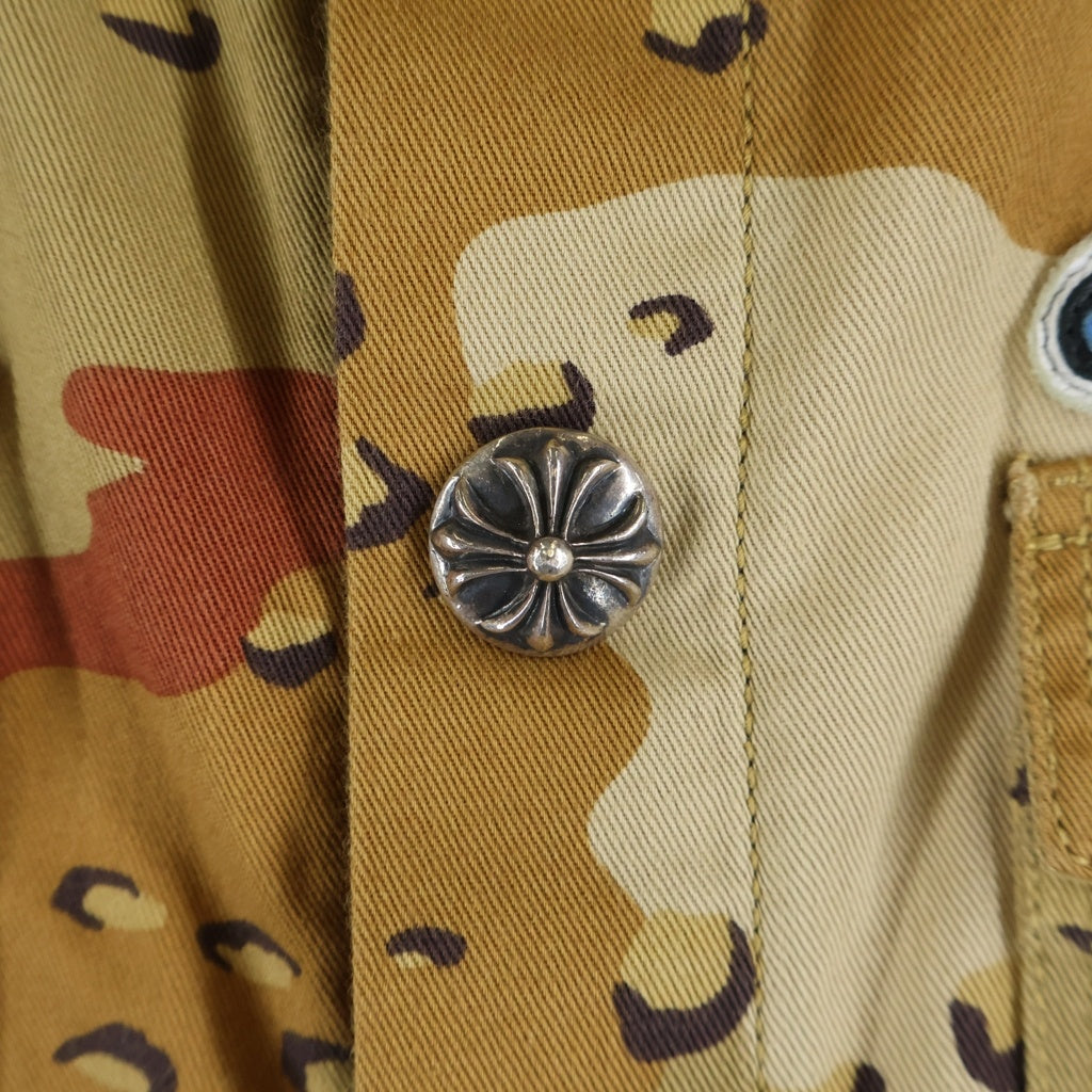 CHROME HEARTS(クロムハーツ) SEX RECORDS SHORT SLEEVE SHIRT CAMO Matty Boyクロスボールボタンカモフラ半袖シャツ ベージュ ‐