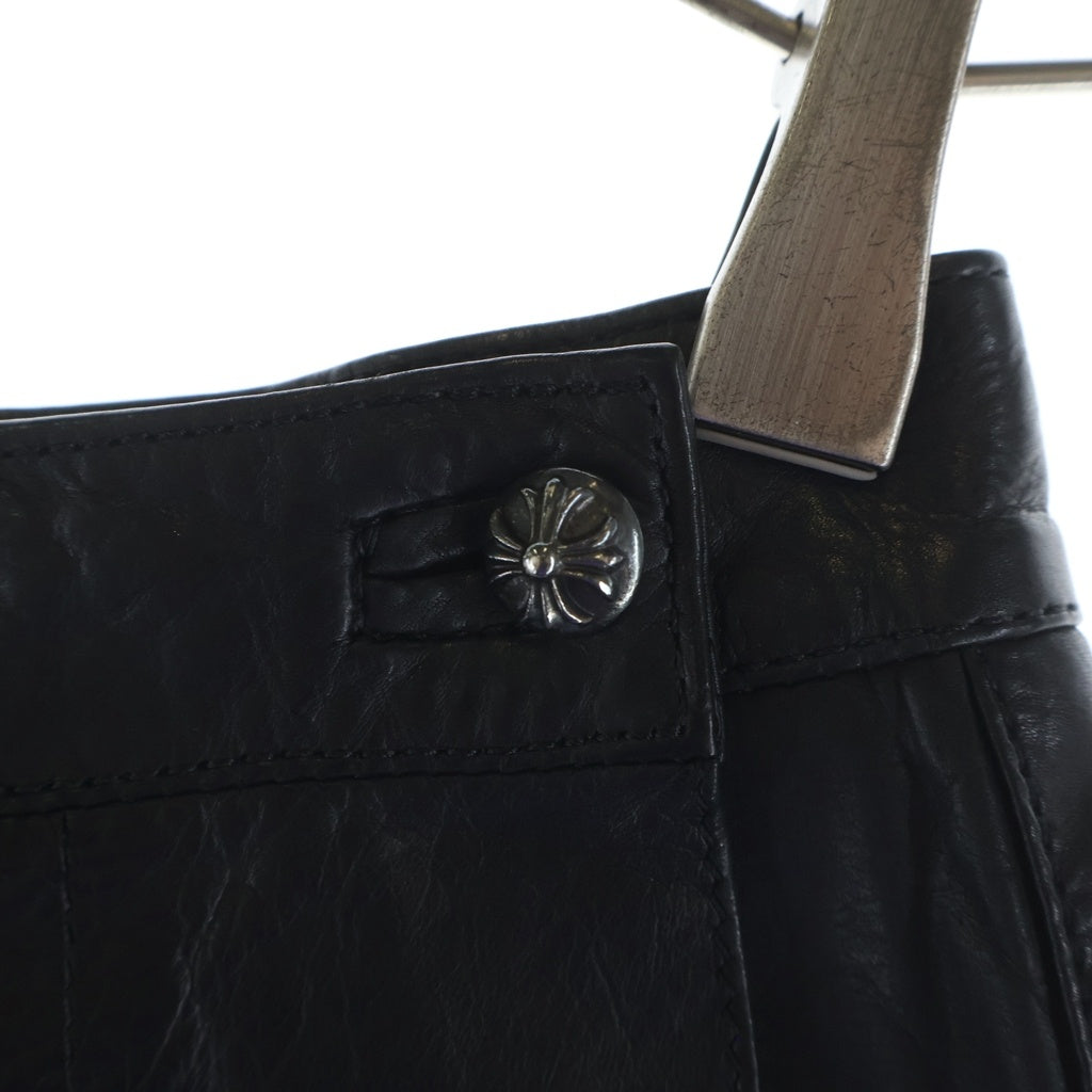 CHROME HEARTS(クロムハーツ) クロスパッチ付き クロスボールレザースカート ブラック ‐ レディース